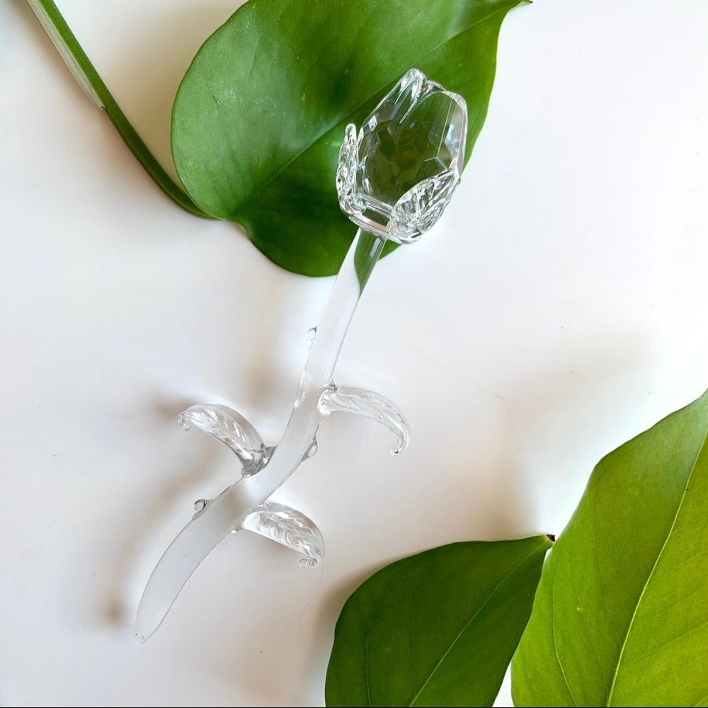 Small Glass Rose Curio
